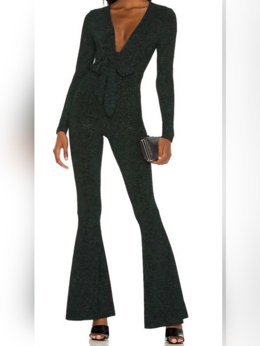 Show‎ Me Your MuMu Martina Festive One-Piece Shimmering Emerald Green Jumpsuit L